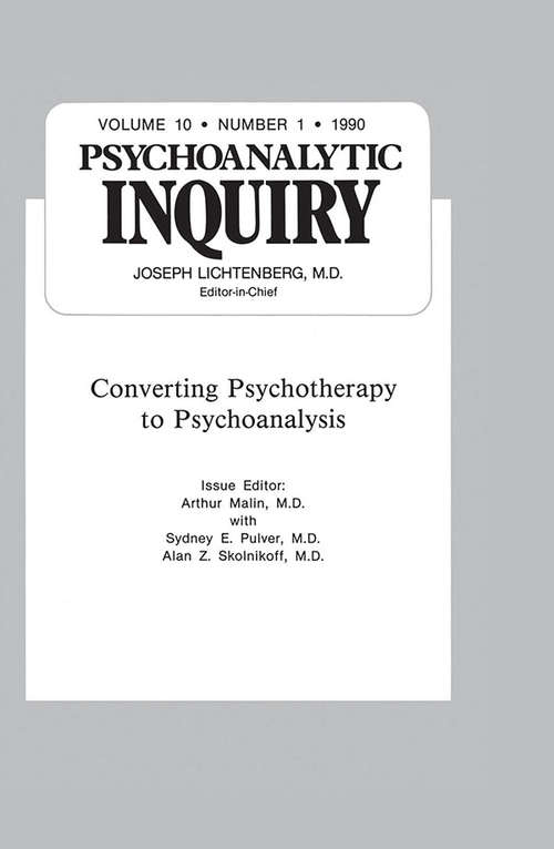 Book cover of Converting Psychoanalysis: Psychoanalytic Inquiry, 10.1