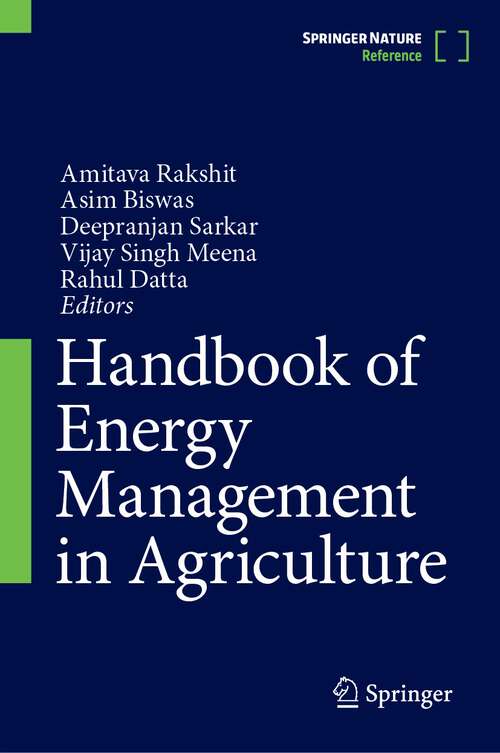 Book cover of Handbook of Energy Management in Agriculture (1st ed. 2023)
