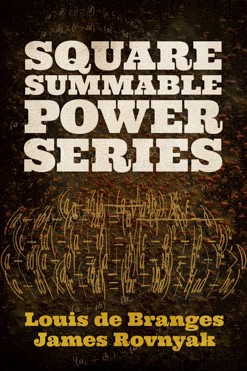 Book cover of Square Summable Power Series (Dover Books on Mathematics)