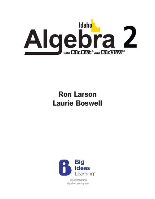 Book cover of Idaho 2024 Algebra 2