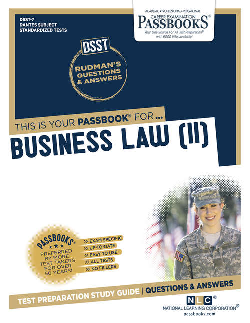 Book cover of BUSINESS LAW (II): Passbooks Study Guide (DANTES Subject Standardized Tests (DSST): F No. 5)