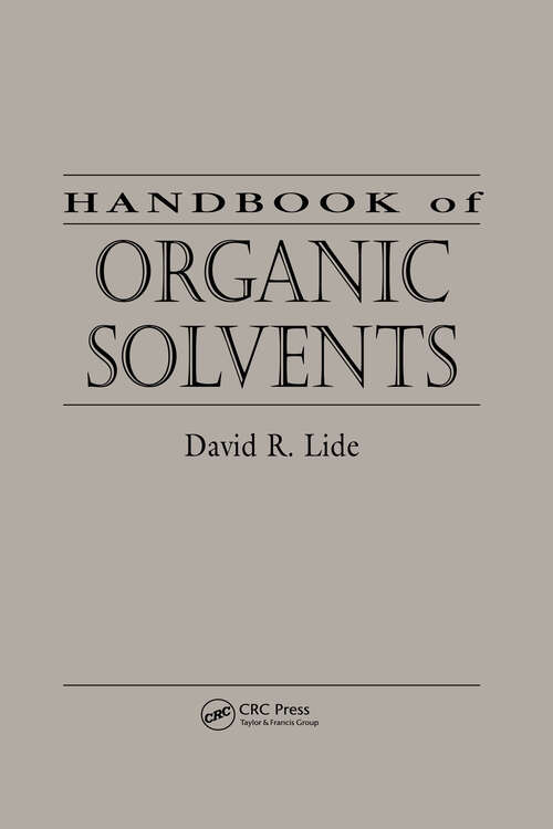 Book cover of Handbook of Organic Solvents