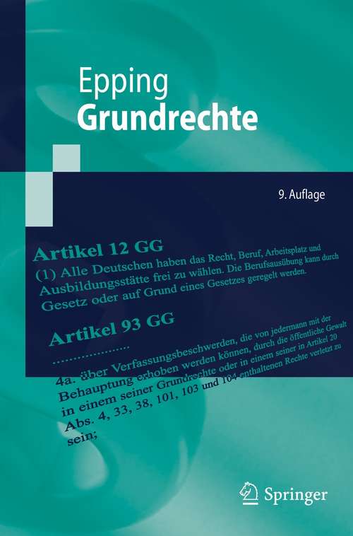 Book cover of Grundrechte (9. Aufl. 2021) (Springer-Lehrbuch)