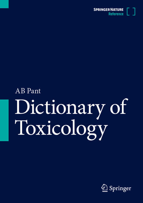 Book cover of Dictionary of Toxicology (2024)