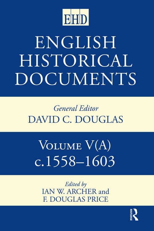 Book cover of English Historical Documents 1558-1603 (English Historical Documents)