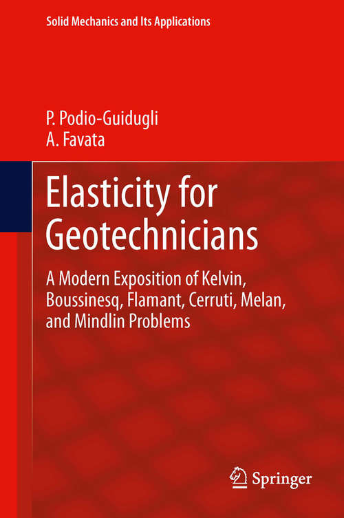 Book cover of Elasticity for Geotechnicians