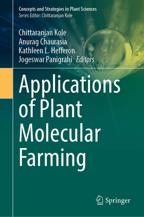 Book cover of Applications of Plant Molecular Farming (2024) (Concepts and Strategies in Plant Sciences)