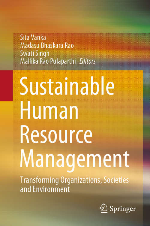 Book cover of Sustainable Human Resource Management: Transforming Organizations, Societies and Environment (1st ed. 2020)