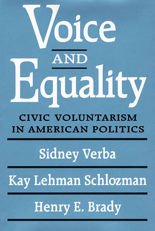 Book cover of Voice and Equality: Civic Voluntarism in American Politics