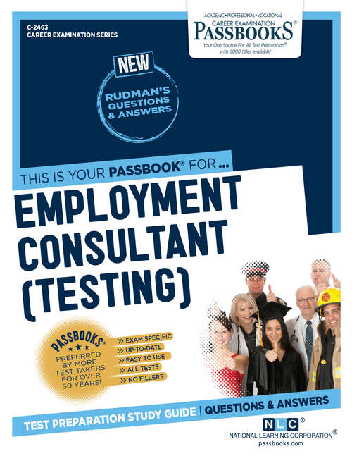 Book cover of Employment Consultant (Testing): Passbooks Study Guide (Career Examination Series)