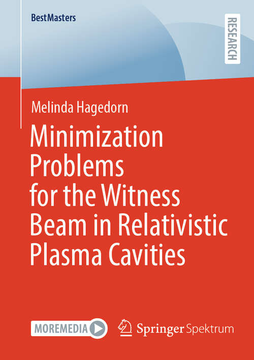 Book cover of Minimization Problems for the Witness Beam in Relativistic Plasma Cavities (BestMasters)