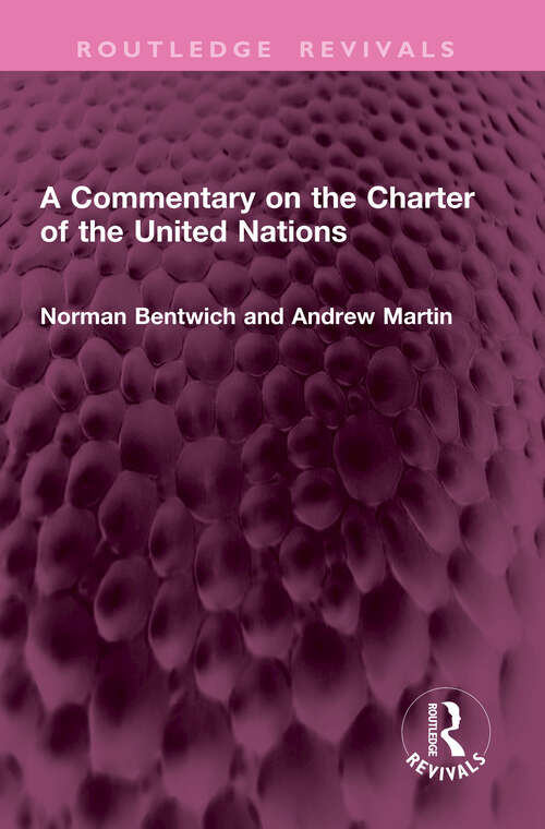 Book cover of A Commentary on the Charter of the United Nations (Routledge Revivals)
