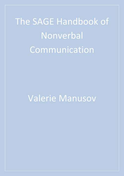 Book cover of The SAGE Handbook of Nonverbal Communication
