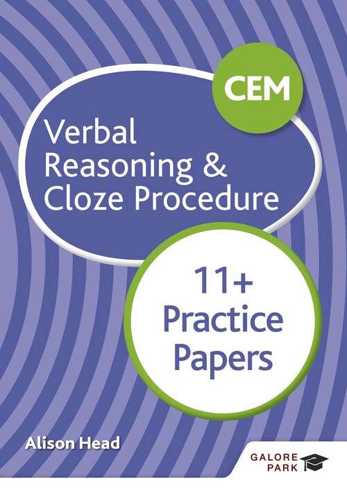 Book cover of CEM 11+ Verbal Reasoning & Cloze Procedure Practice Papers