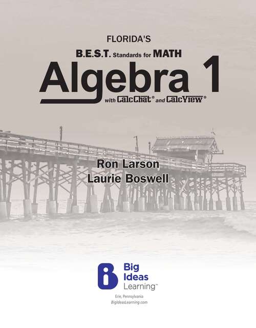 Book cover of Florida's B.E.S.T. Standards for Math: Algebra 1 with CalcChat® and CalcView®
