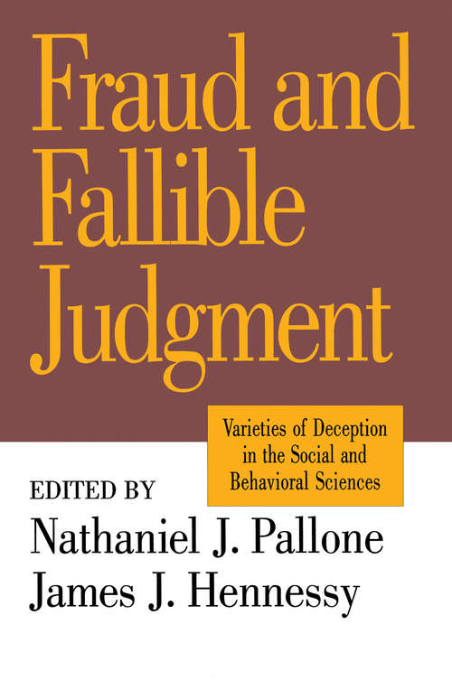 Book cover of Fraud and Fallible Judgement: Deception in the Social and Behavioural Sciences