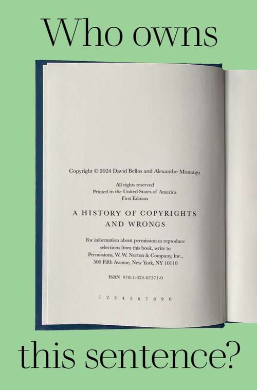 Book cover of Who Owns This Sentence?: A History of Copyrights and Wrongs
