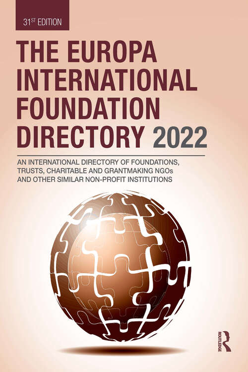 Book cover of The Europa International Foundation Directory 2022 (31)
