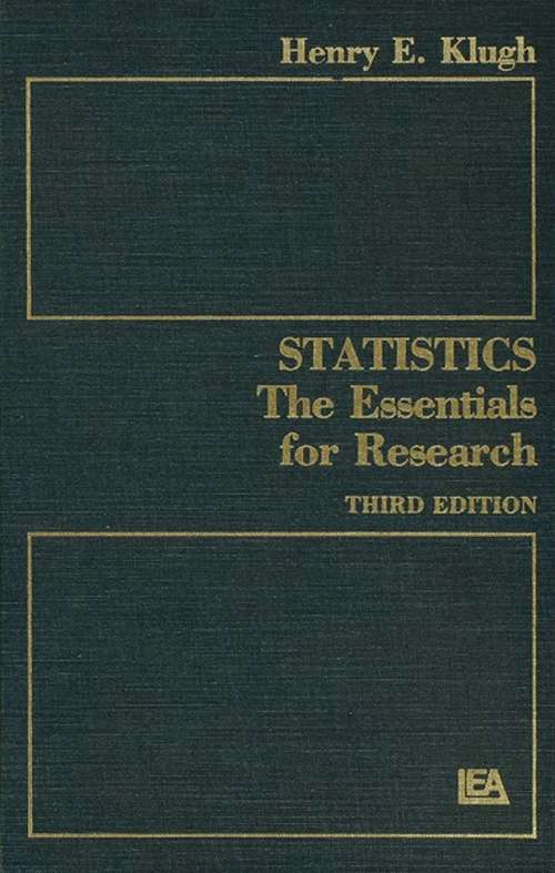 Book cover of Statistics: The Essentials for Research (3)