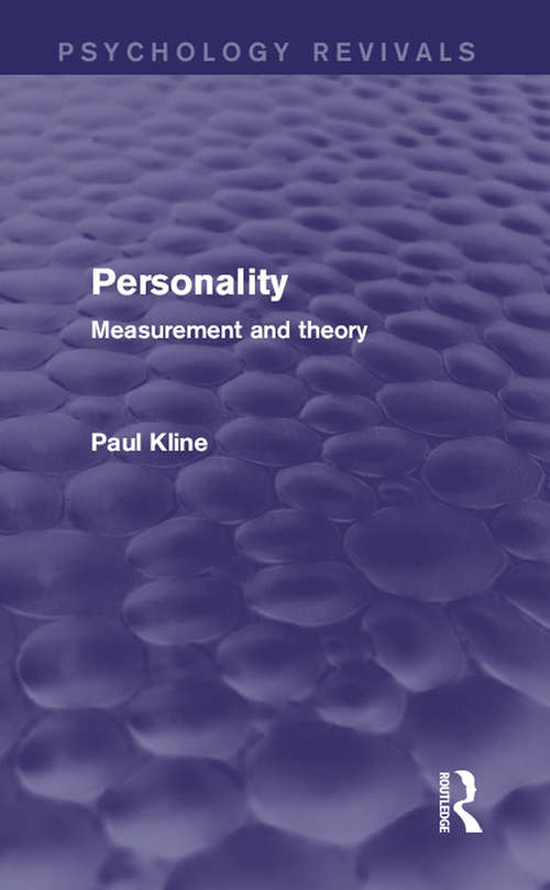 Book cover of Personality: Measurement and Theory (Psychology Revivals)