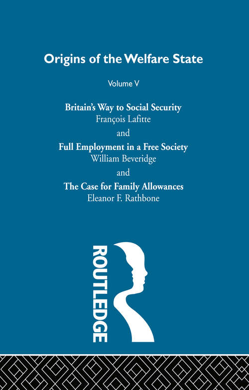 Book cover of Origins of the Welfare State V5