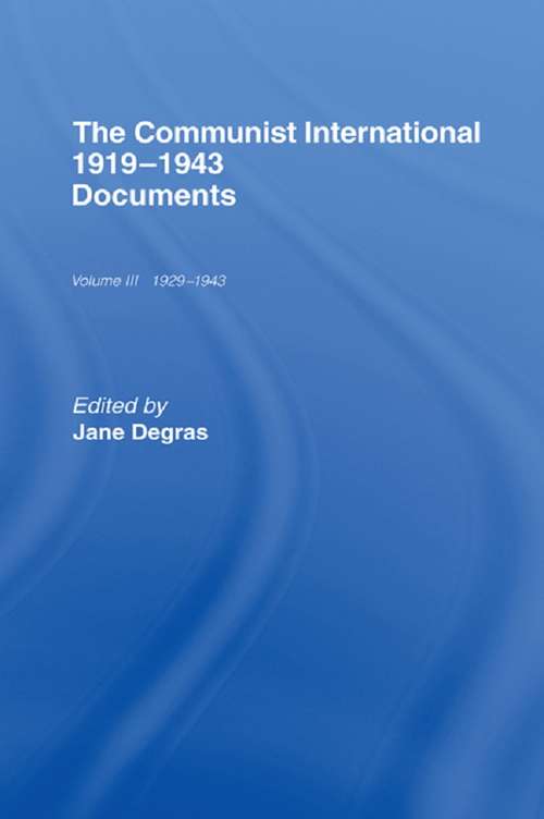 Book cover of Communist International: Documents