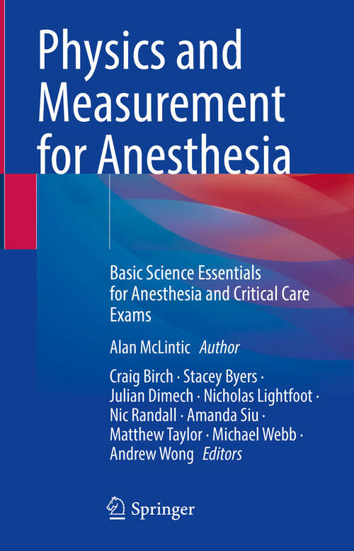 Book cover of Physics and Measurement for Anesthesia: Basic Science Essentials for Anesthesia and Critical Care Exams