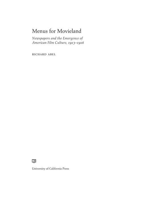 Book cover of Menus for Movieland
