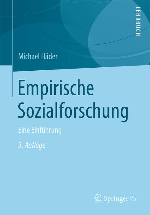 Book cover of Empirische Sozialforschung: Eine Einführung (3. Aufl. 2015)