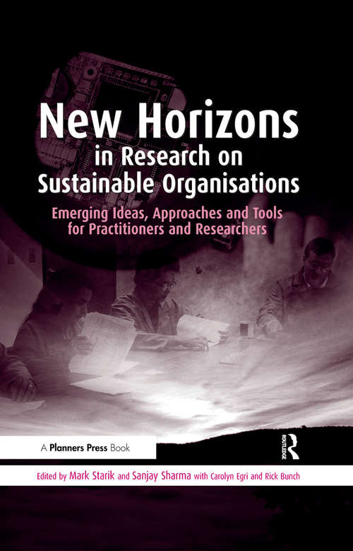 Book cover of New Horizons in Research on Sustainable Organisations: Emerging Ideas, Approaches and Tools for Practitioners and Researchers