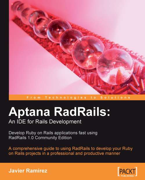 Book cover of Aptana RadRails: An IDE for Rails Development