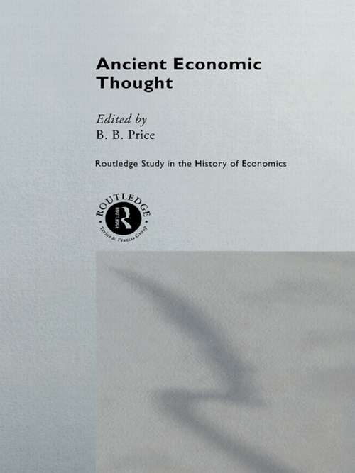 Book cover of Ancient Economic Thought (Routledge Studies in the History of Economics)