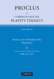 Book cover of Proclus: Commentary On Plato's Timaeus: Volume 4, Book 3, Part 2, Proclus on the World Soul