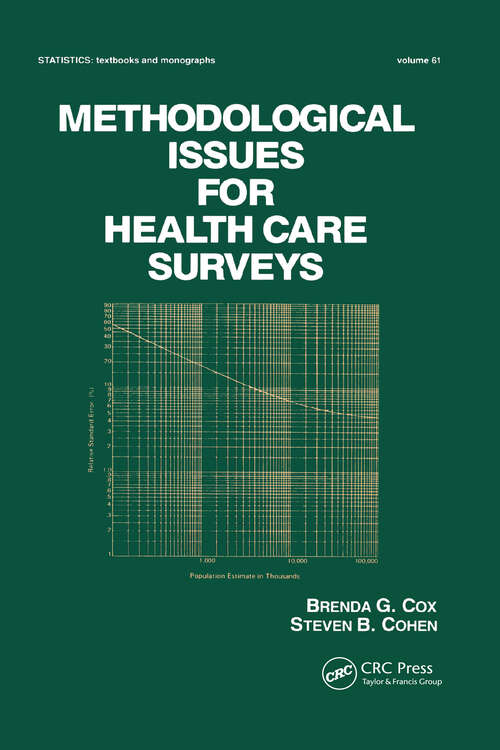 Book cover of Methodological Issues for Health Care Surveys (Statistics: A Series of Textbooks and Monographs)