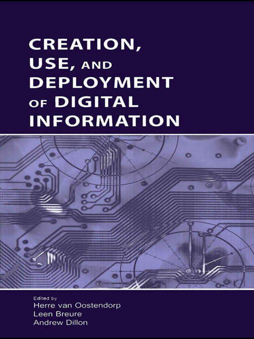 Book cover of Creation, Use, and Deployment of Digital Information