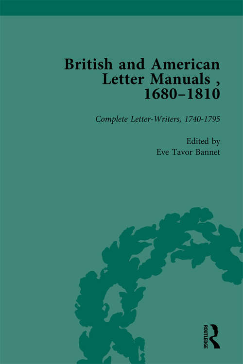 Book cover of British and American Letter Manuals, 1680-1810, Volume 3