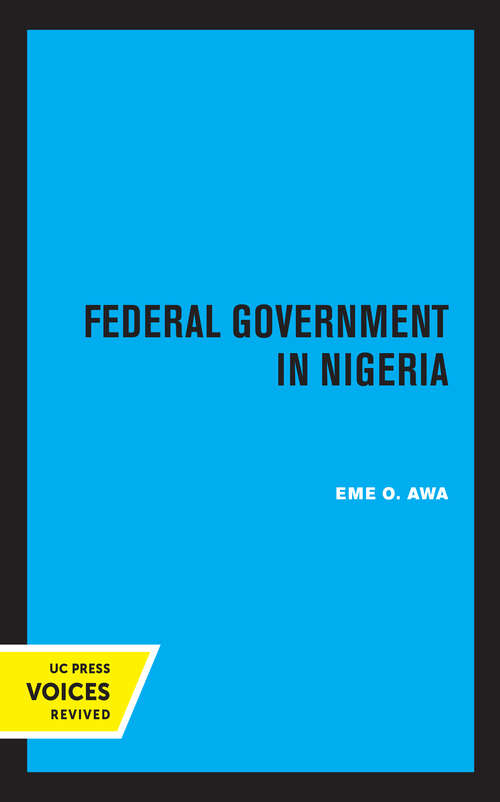 Book cover of Federal Government in Nigeria