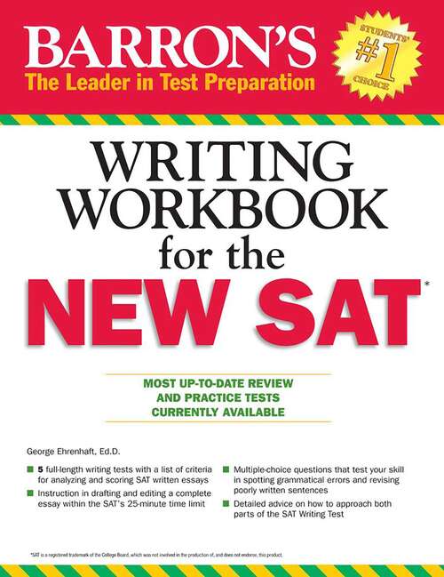 Book cover of Barron's Writing Workbook for the New SAT, 4th edition (Fourth Edition)