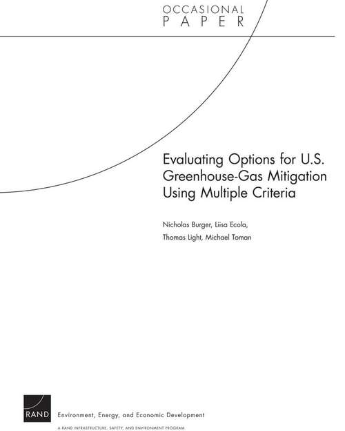 Book cover of Evaluating Options for U.S. Greenhouse-Gas Mitigation Using Multiple Criteria