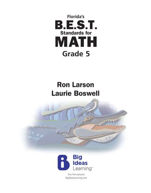 Book cover of Florida's B.E.S.T. Standards for Math, Grade 5, Volume 1