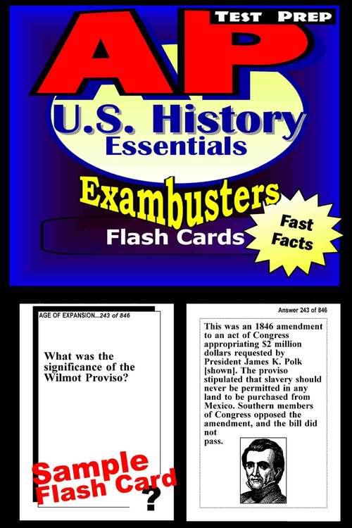 Book cover of AP Test Prep Flash Cards: U.S. History Essentials (Exambusters AP Prep Workbook #9)