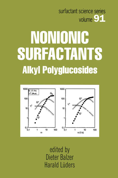Book cover of Nonionic Surfactants: Alkyl Polyglucosides (Surfactant Science #91)
