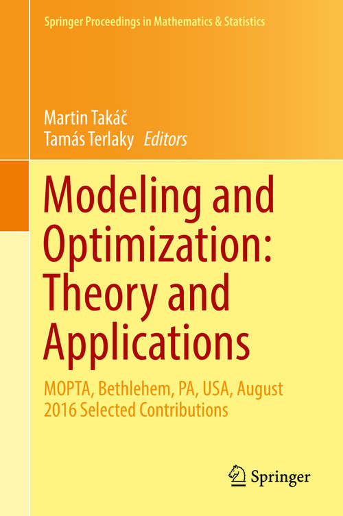 Book cover of Modeling and Optimization: Theory and Applications