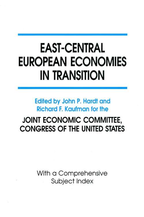Book cover of East-Central European Economies in Transition