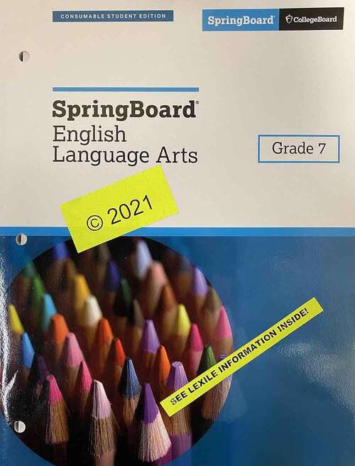 Book cover of SpringBoard English Language Arts grade 7
