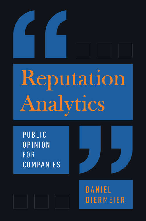 Book cover of Reputation Analytics: Public Opinion for Companies