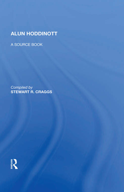 Book cover of Alun Hoddinott: A Source Book (Bio-bibliographies In Music Ser.: No. 44)