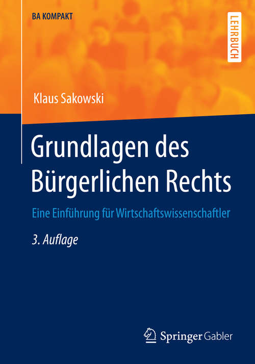Book cover of Grundlagen des Bürgerlichen Rechts,3.  Auflage