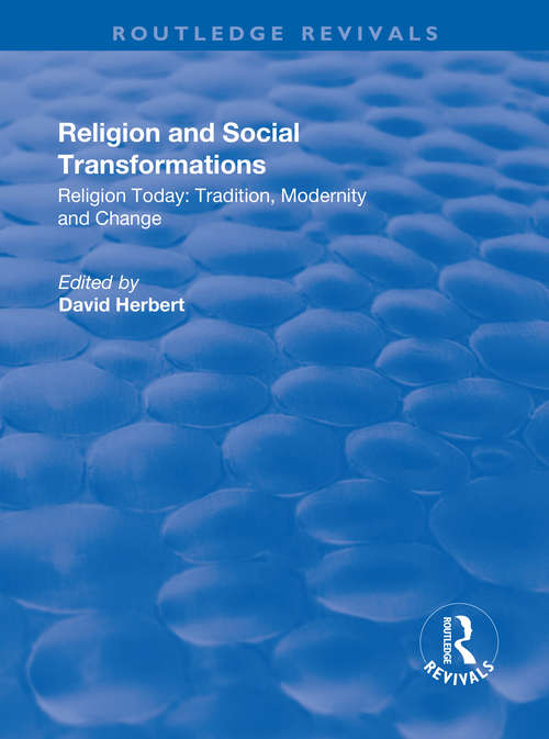 Book cover of Religion and Social Transformations: Volume 2