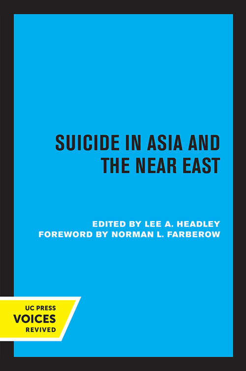 Book cover of Suicide in Asia and the Near East